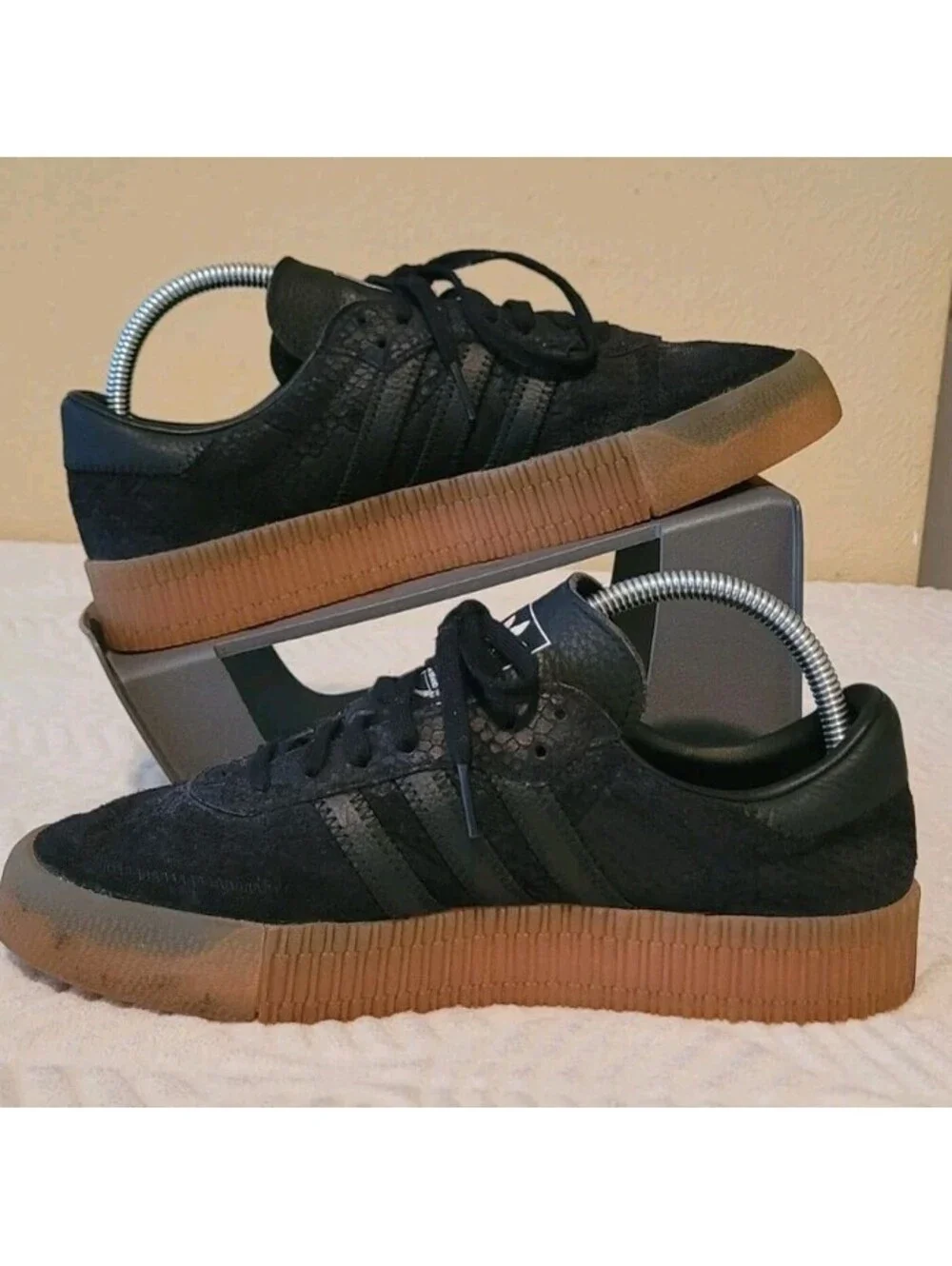 Adidas Women's US 8 Sambarose Sneakers Core Black Gum Soles ART B28157